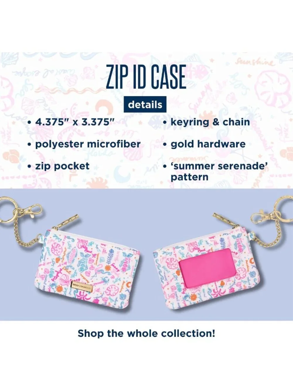 Chic Zip Card Case ID Wallet in Summer Serenade - Stylish & Functional Accessory